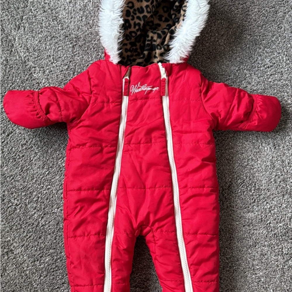Worthington Kids Red Puffer Coat with Faux Fur Trim
